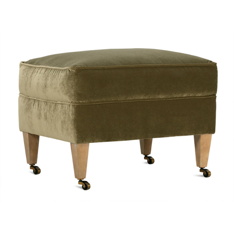 Marleigh Ottoman, Washed Oak, Olive Velvet (13295-13)