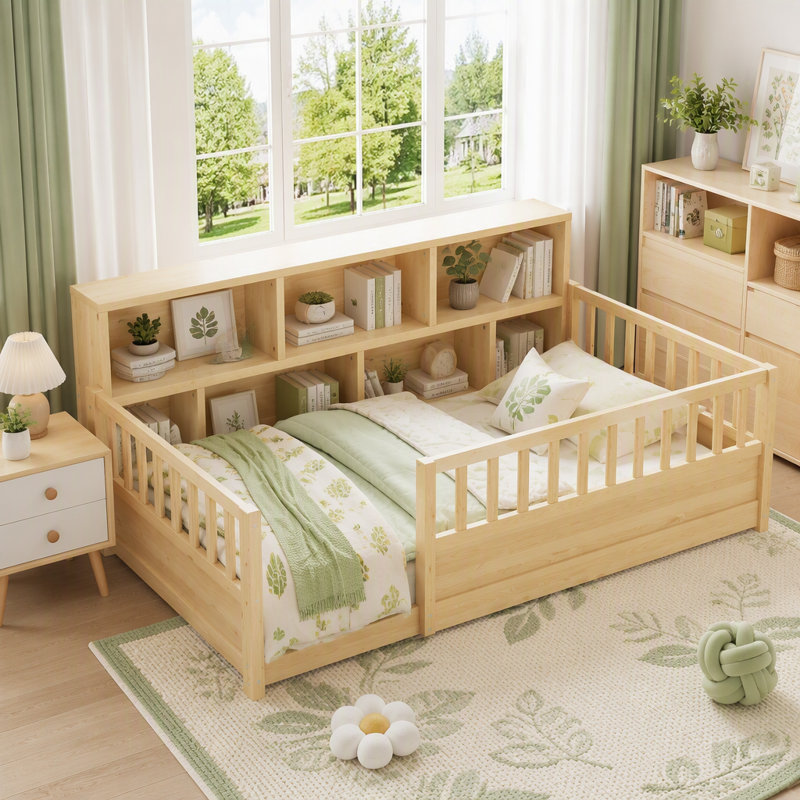 Lit de jour en bois, Naturel, Lit simple