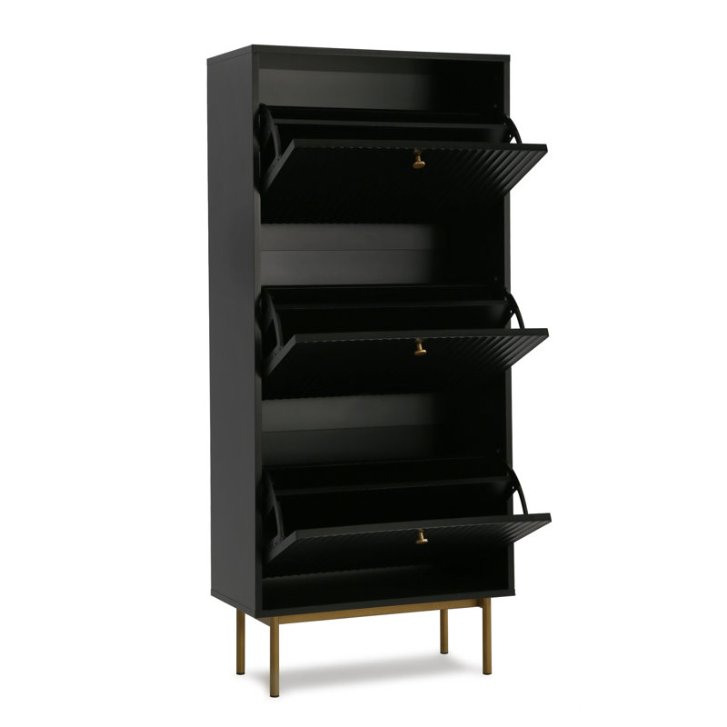 18 Pair Shoe Rack, Black