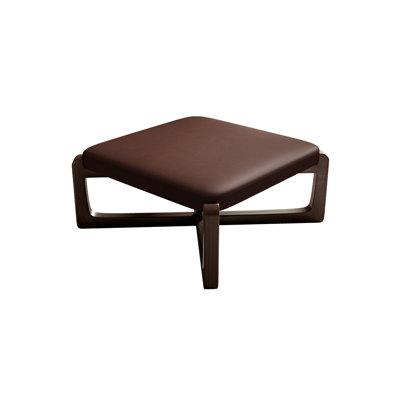 24" Wide Faux Leather Upholstered Square Ottoman