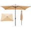 Parasol solaire rectangulaire brun clair 10 pi x 6,5 pi - lumières DEL, tissu imperméable, inclinaison réglable pour le jardin, abat-jour de piscine avec auvent 10 x 6,5 pi, jardin à bouton-poussoir