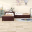 Lit plateforme simple en L avec lit gigogne et deux tiroirs-1041720808