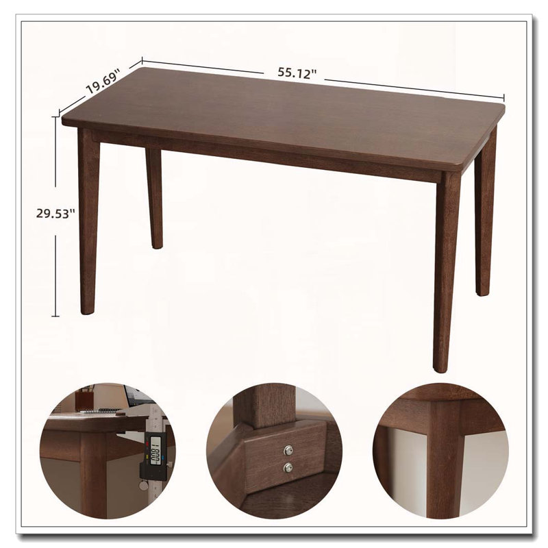 Modern Solid Wooden Desk, 55,1 po x 19,7 po