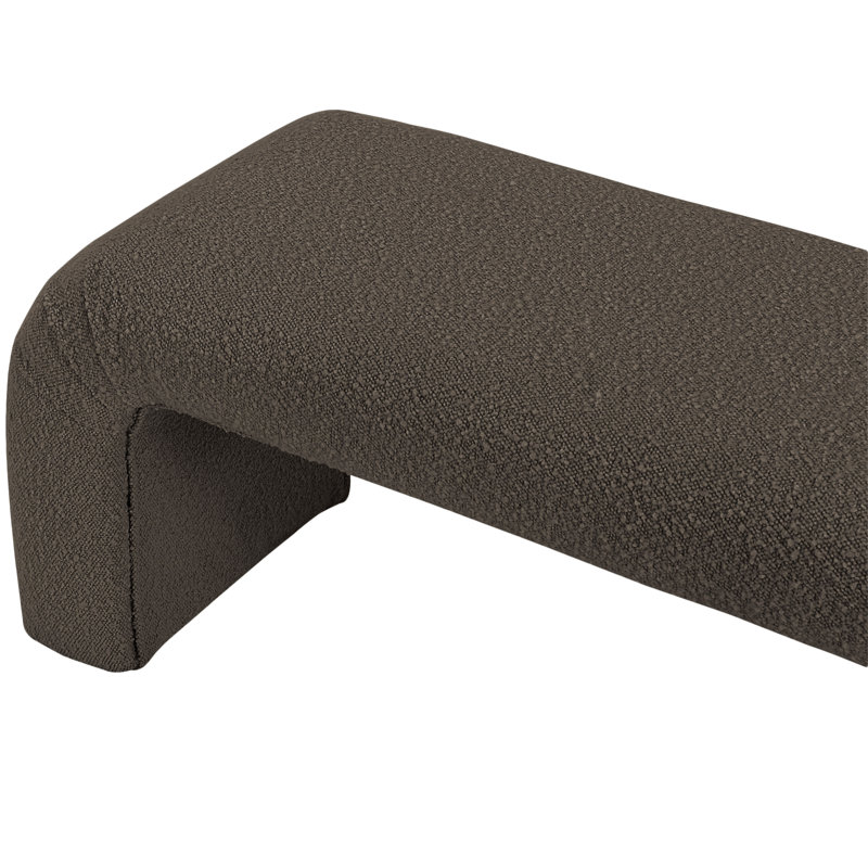 Niagara Upholstered Bench, Brown Boucle Fabric, 17.5" H x 52" W x 15.5" D