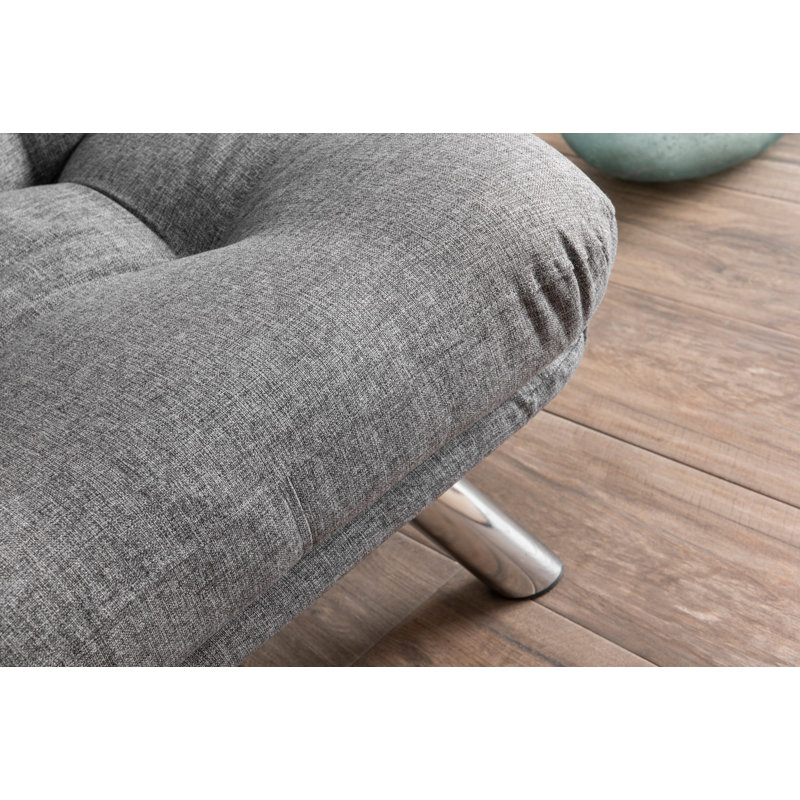 Élégant canapé-lit 1 place, tissu de lin gris clair | Dossier multi-positions (lit, relax, assise) | 43,3 po x 27,6 po x 15,7 po | Structure 100% métal, tissu facile à nettoyer | Capacité de poids maximale: 220 lb, parfaite pour les petits espaces