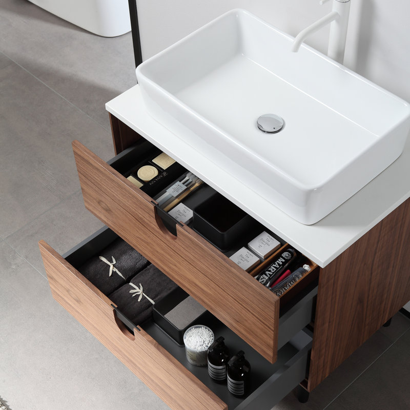 Antonina 29.53" Wide Vanity Set, Walnut