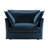 Slip-covered Armchair with 1 Big Back Cushion and 2 Big Toss Pillows, Single Deep Seat Comfy Single Couch Sofa Multiple Large Soft Pillows, Chenille Fabric-360241988