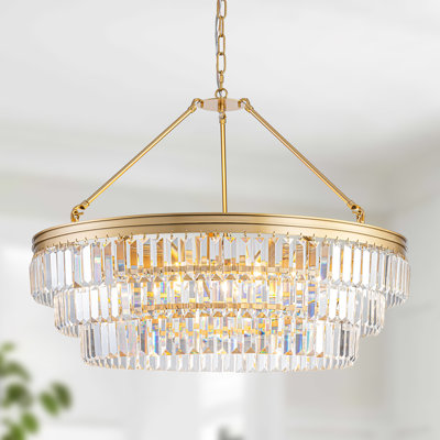 8-light Modern Drum Crystal Chandelier