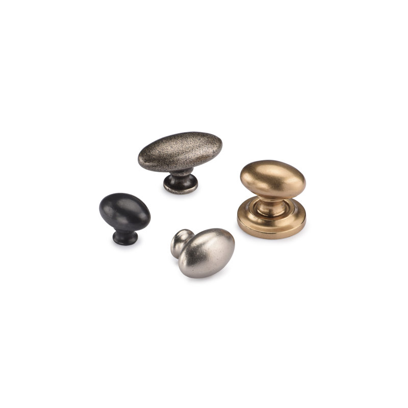 Oval (Egg) Cabinet Knob, 1.5, Natural Bronze