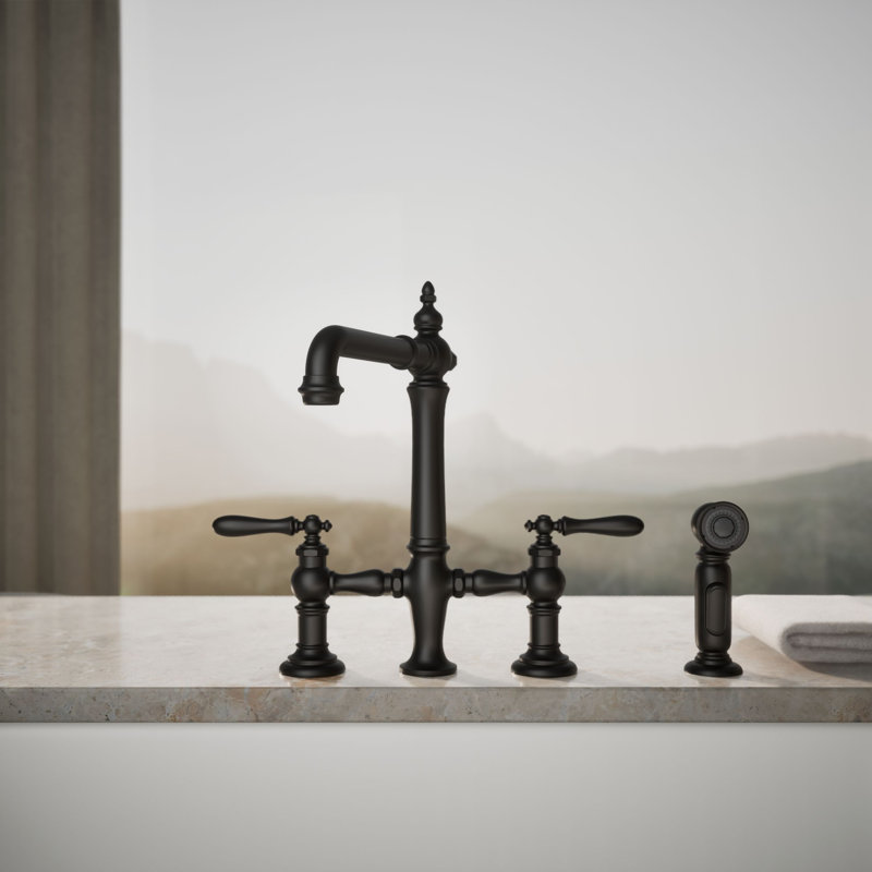 Artifacts® Bridge Faucet, Matte Black, Lever Handle