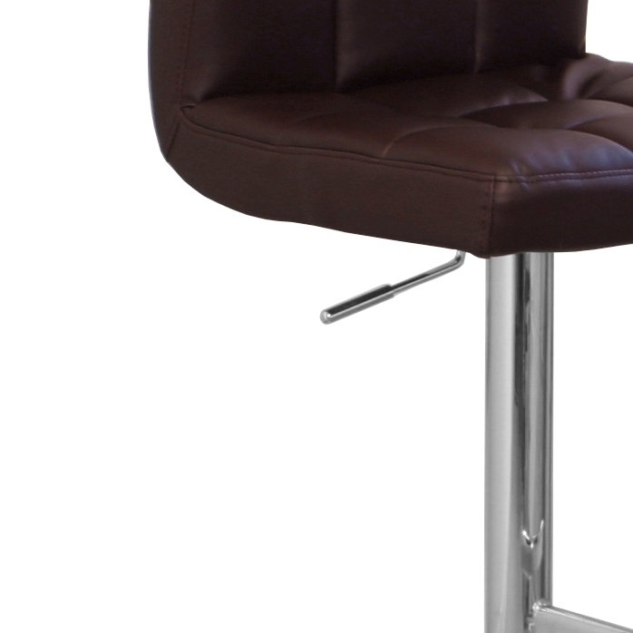 Batty Swivel Upholstered Adjustable Height Counter Stool with Metal Frame, Brown