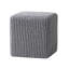 Tabouret de pieds en coton tricoté à la main gris doux - taille 16,68 pouces, bel aspect esthétique agréable