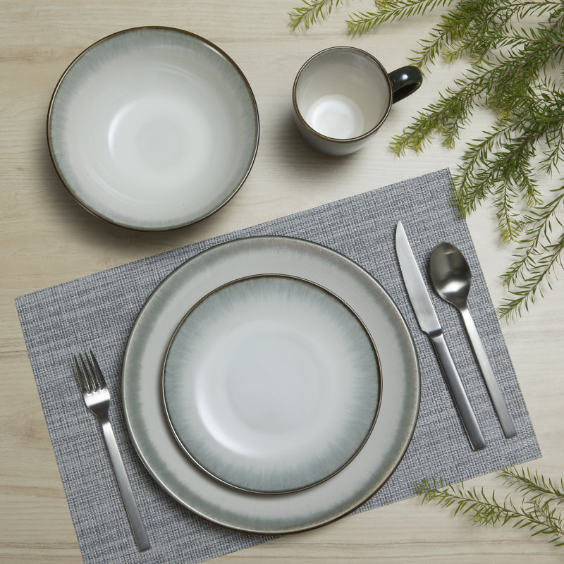 Edmon 16 Piece Dinnerware Set - Service for 4, Green