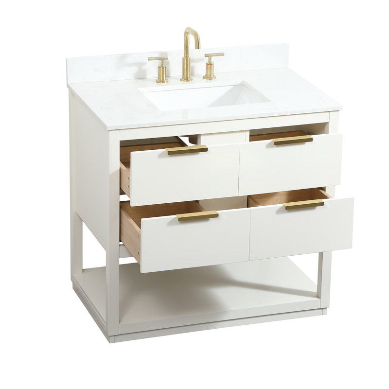 Ensemble de meuble-lavabo simple 36 po Felicity, Blanc
