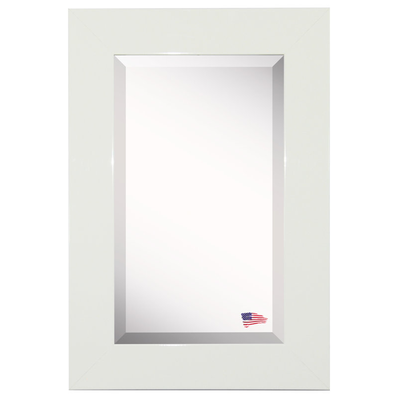 Vibhu Wood Flat Wall Mirror, 35.5" H x 23.5" W, White