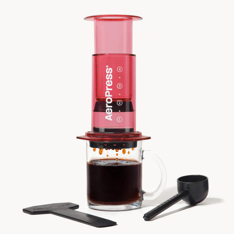 AeroPress Clear Coffee Press, Clear Red