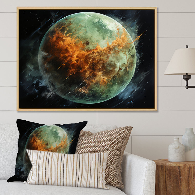 " Orange Misty Earthen ", 30" H x 40" W x 1.5" D, Natural Floater Framed