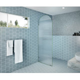 Maven 30 in. x 86.75 in. Fully Frameless Arched Fluted Single Fixed Shower Panel