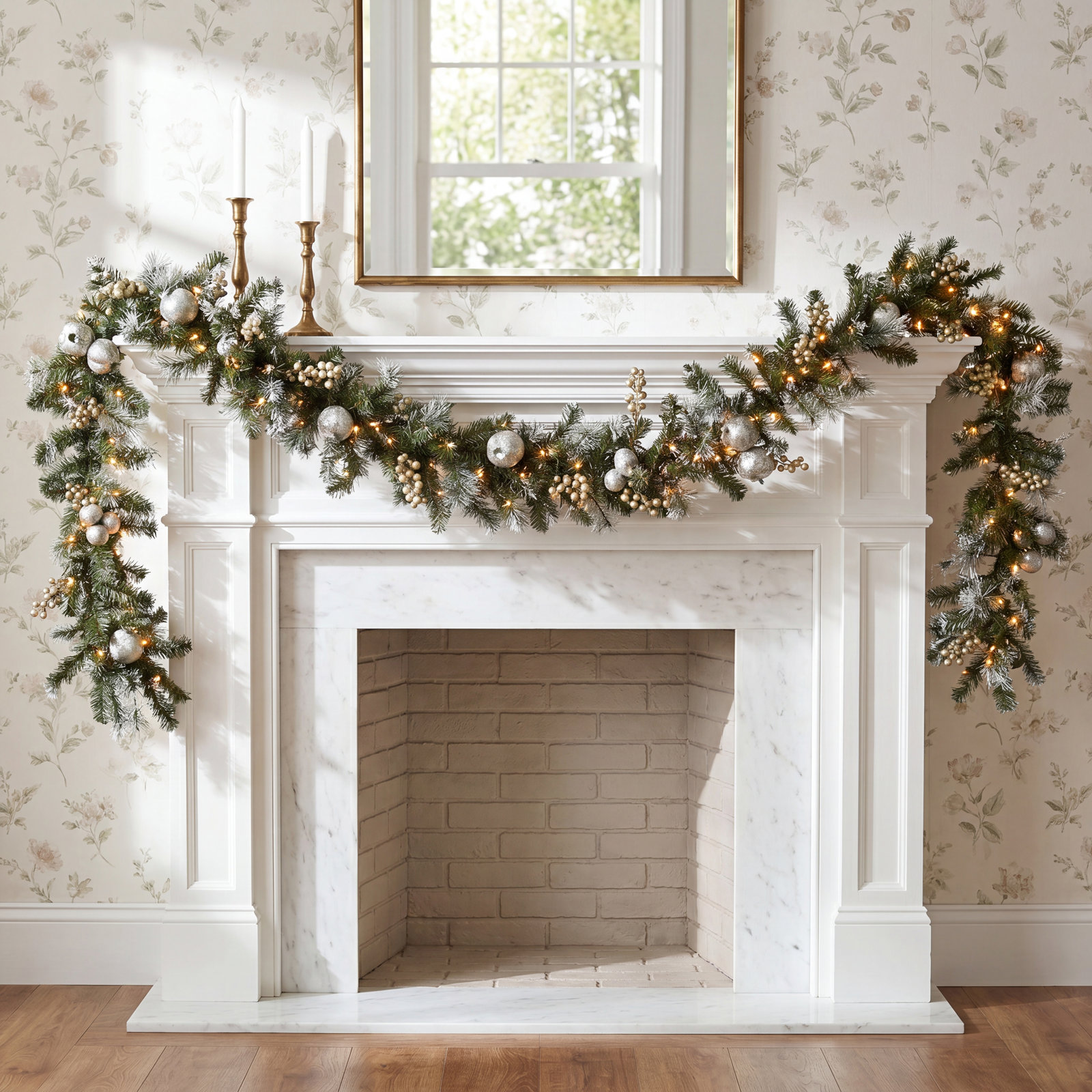 108" Pre-Lit Pomegranate Pine Garland