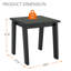 Ensemble de chaise d'extérieur et table d'appoint Adirondack, résine HDPE, pour barbecue, plage, terrasse, jardin, pelouse et cour, noir.