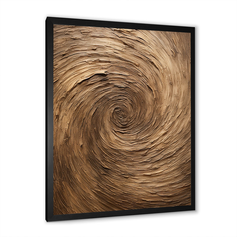 «Brown Calm Current Spiral - Abstract Spirals», art mural, salon_106074, H 40 po x l 30 po x P 1,5 po, Cadre photo noir