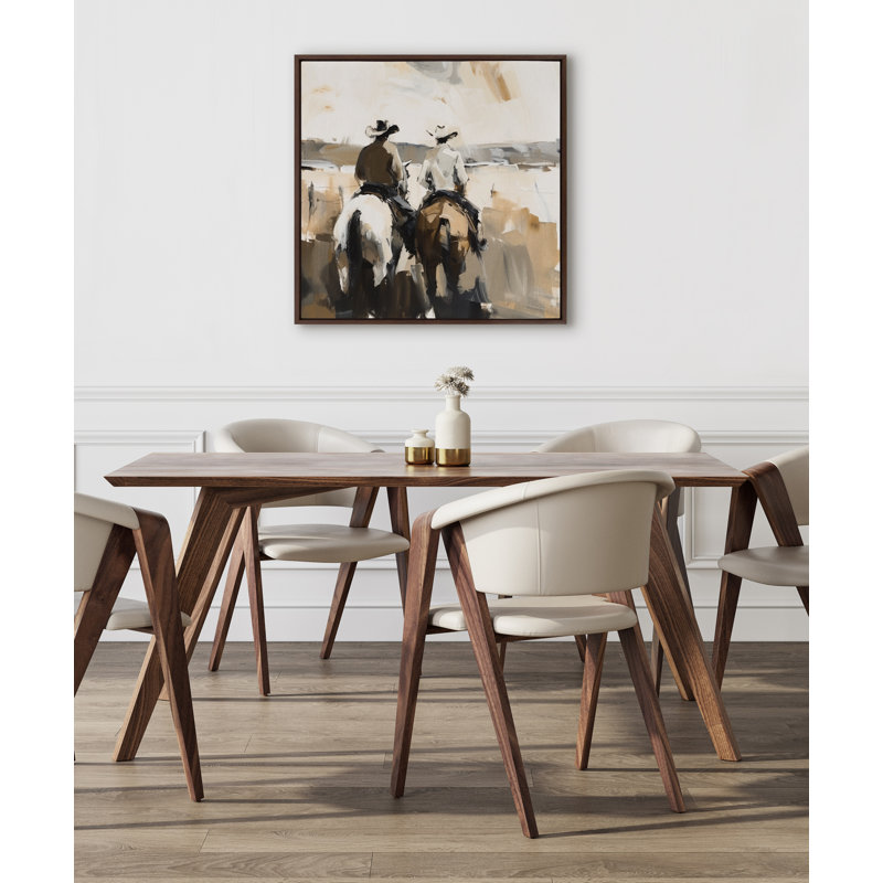 «Abstract Cowboy», art mural encadré sur toile, Brun