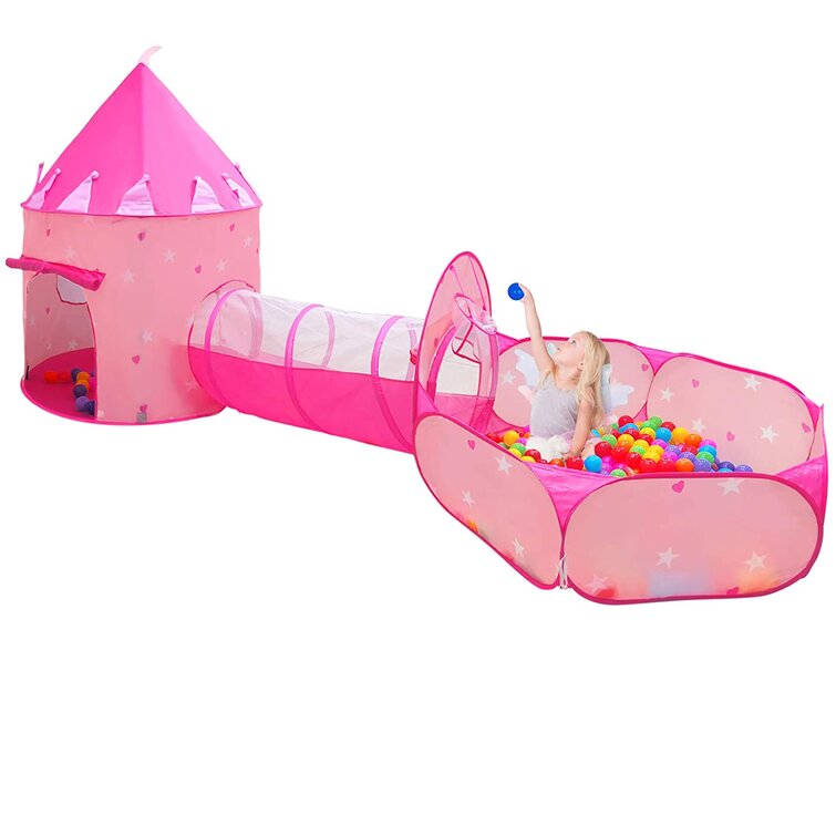 Costway Kids Play Tent Large Playhouse Children Castle Fairy Tent Gift w/  Washable Mat