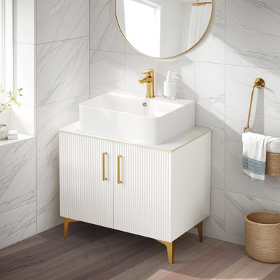 Chaia 29.9'' Single Bathroom Vanity with Stone Top