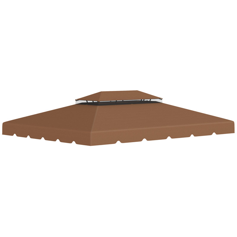 Outsunny Polyester Replacement Canopy for Gazebo, 12.8" x 9.5", Coffee