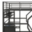 Lit mezzanine double en métal avec bureau et rangement intégrés, cadre de lit de jeu en métal peu encombrant avec lumières DEL, garde-robe ouverte et station de charge