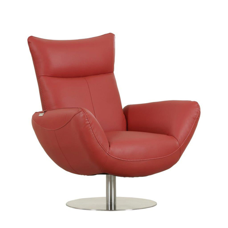 Chaise rembourrée en cuir italien moderne, Rouge