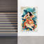 «Happy Woman Eating Pizza Tranquil Vibrant Nature Summer», art mural-129150720