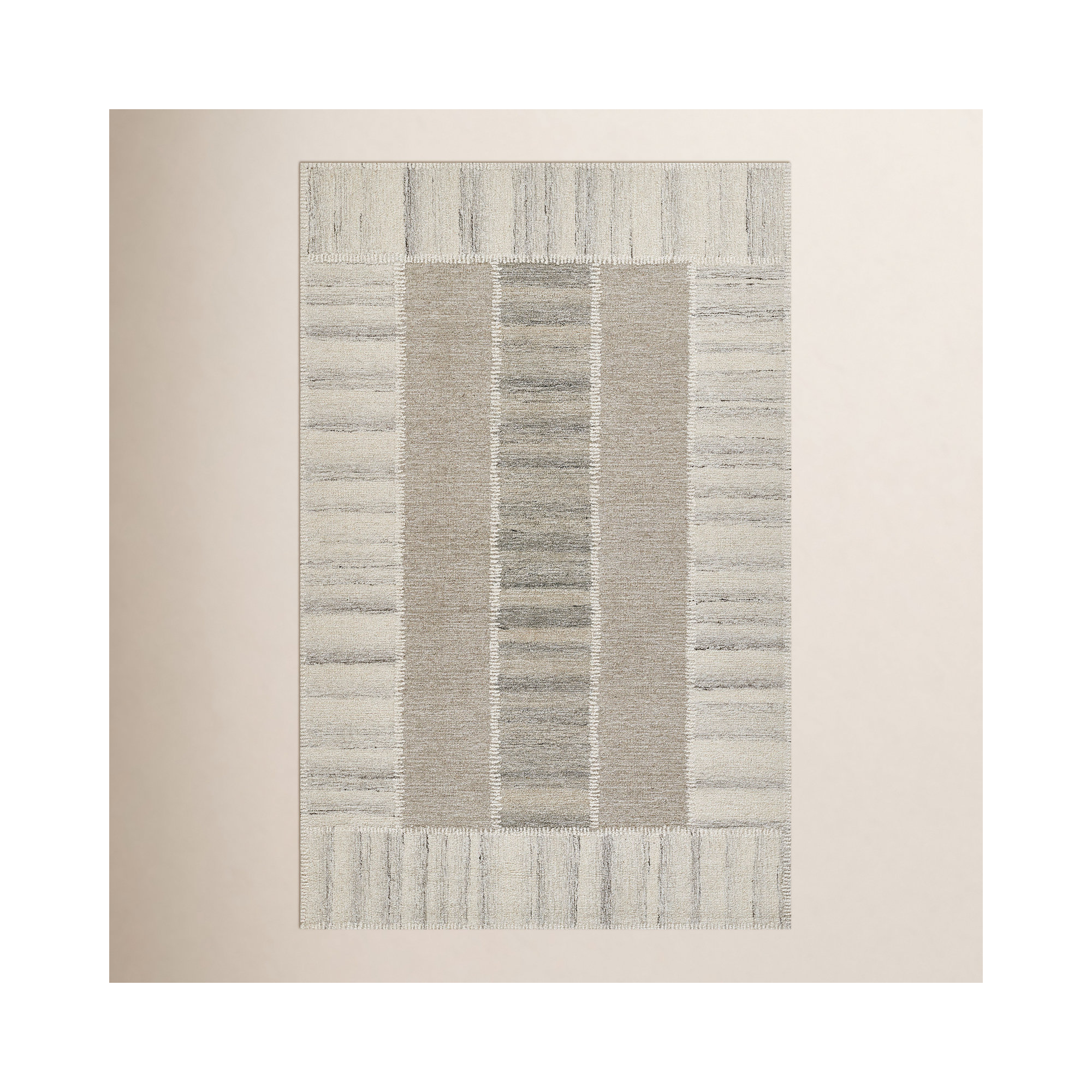 Lanora Hand Tufted Wool Grey Rug, Rectangle 5' x 8'