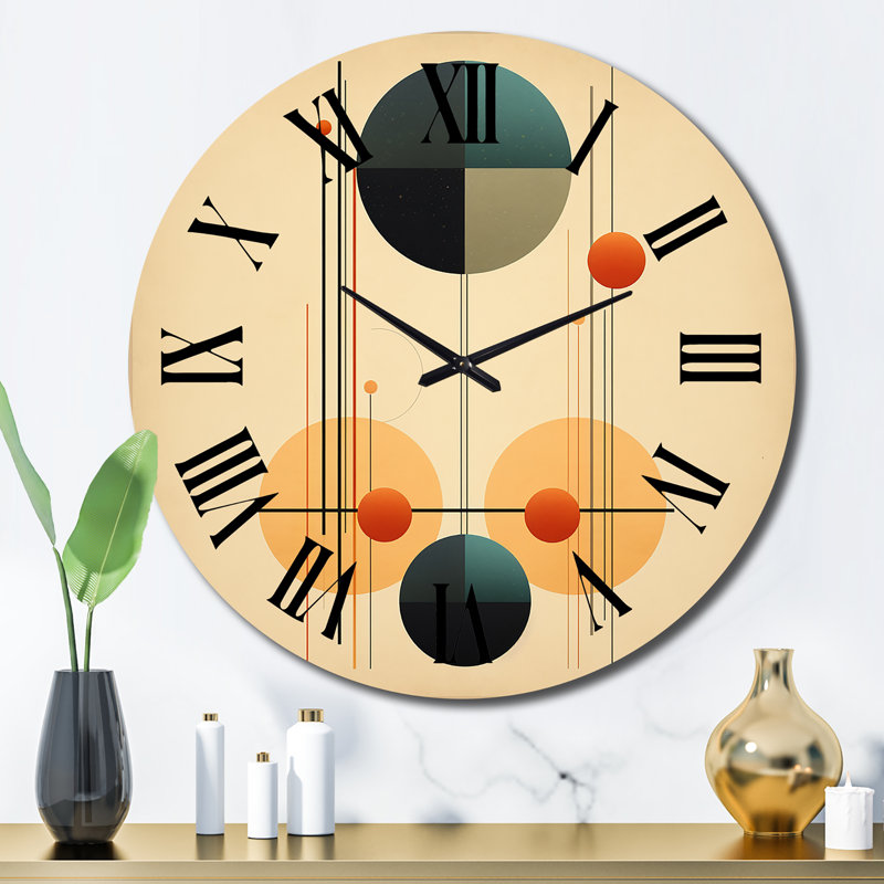 Horloge murale Syncronicities Midcentury Elegant Retro Art III, Grand