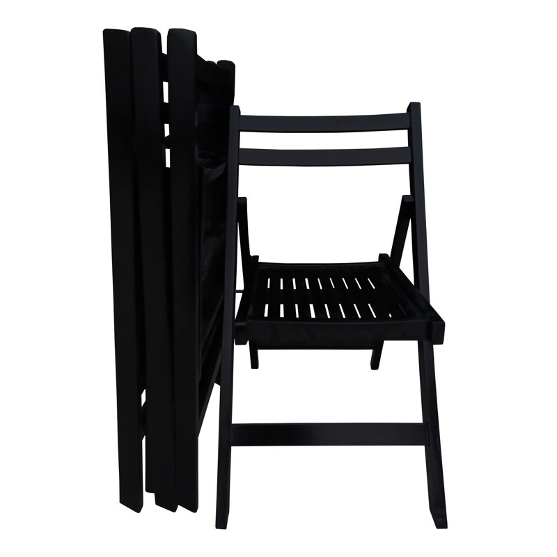 Chaises pliantes en bois massif - de 4, noir, siège à lattes confortable, convenant à diverses utilisations, pliable, chaise de 4 lb en bois avec restrictions de poids noires 4, confort d'assise, idéal pour la maison et les événements spéciaux,