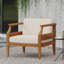 Fauteuil club d'extérieur ASTON avec coussins résistants à l'eau et structure en bois d'acacia pour une assise confortable