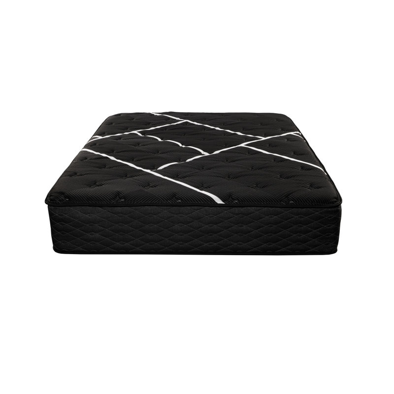 Très grand matelas avec refroidissement double et changement de phase pour un sommeil plus long, mousse, unité à ressorts ensachés individuellement, hauteur moyenne de 12 po, largeur de 72 po, profondeur de 84 po, motif de couleur noir et blanc, mousse