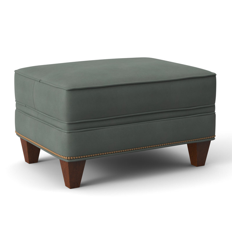 Taraval Ottoman, New Classiques, French Natural, Aline Fumo Genuine Leather