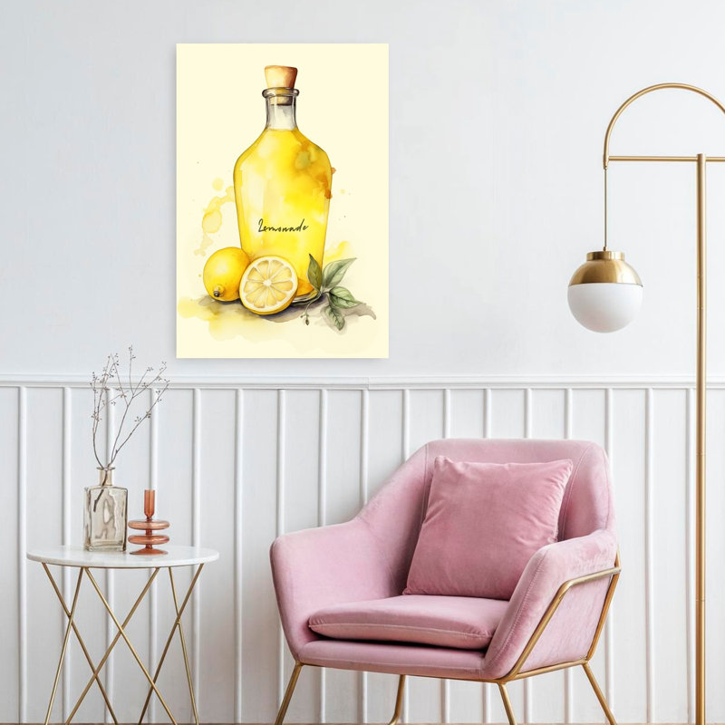 Art mural contemporain avec limonade, H 24 po x l 16 po
