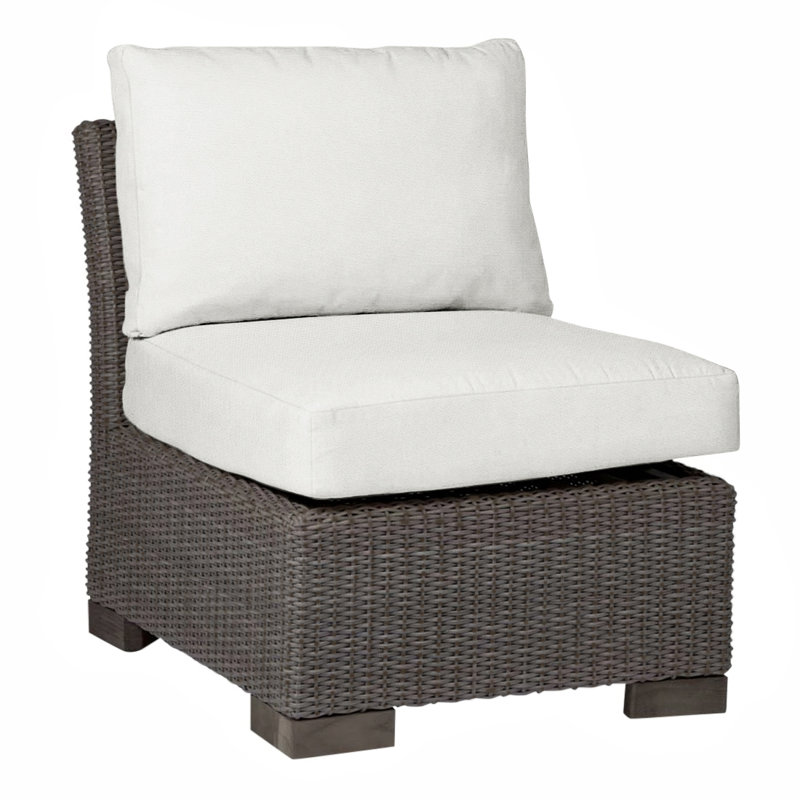 Club Patio Lounge Chair with Cushions, No Welt, Tweed Toffee, Black Walnut