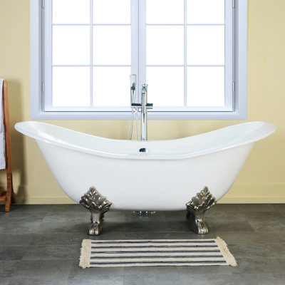 Macon 61'' x 29.75'' Freestanding Soaking Cast Iron Bathtub