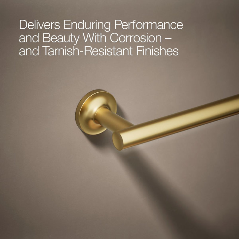 Purist 30" Wall Mounted Towel Bar, Vibrant Brushed Moderne Brass, 1.88" H x 30" L x 3.25" D