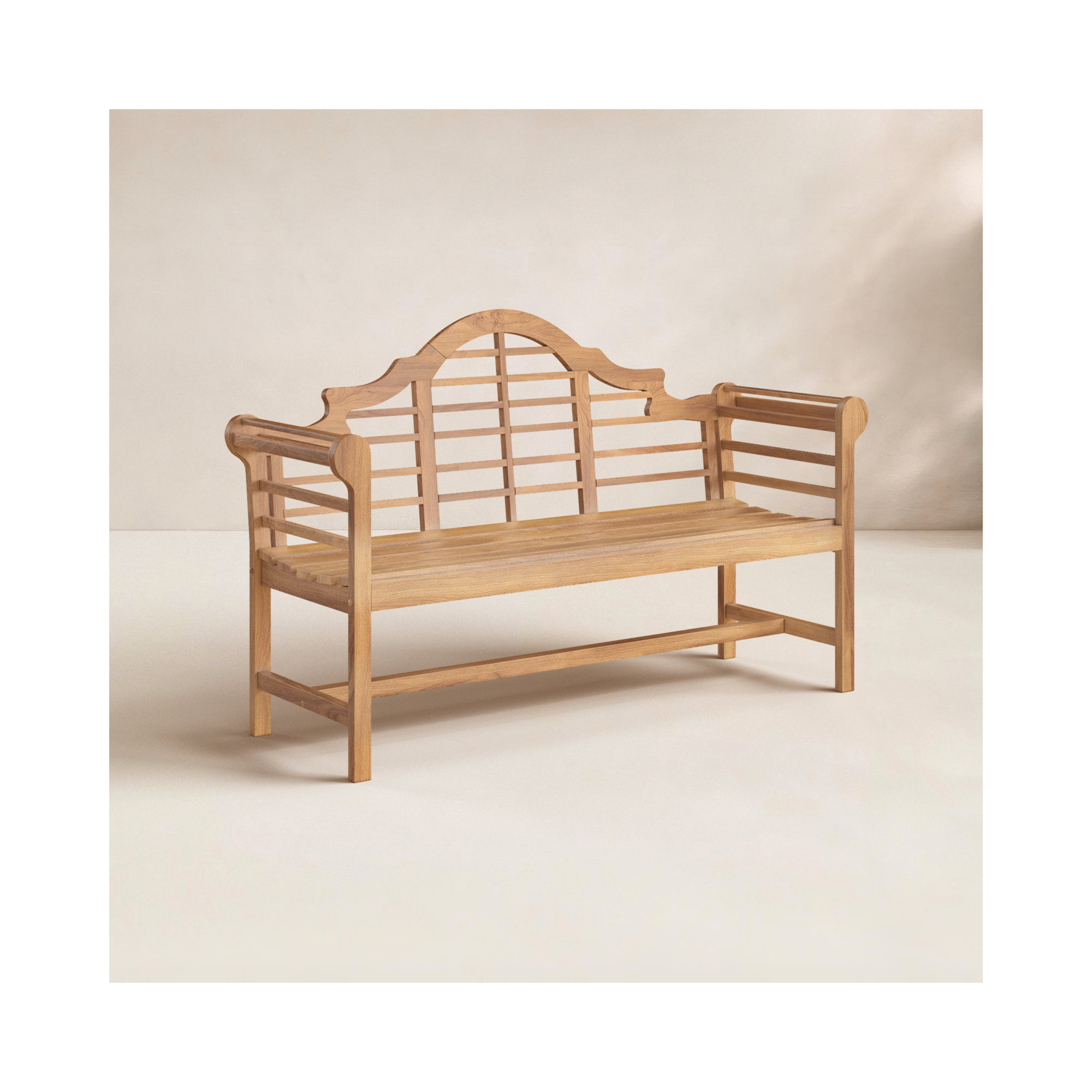 Bea Teak Outdoor Bench, 41" H x 65.75" W x 23.5" D