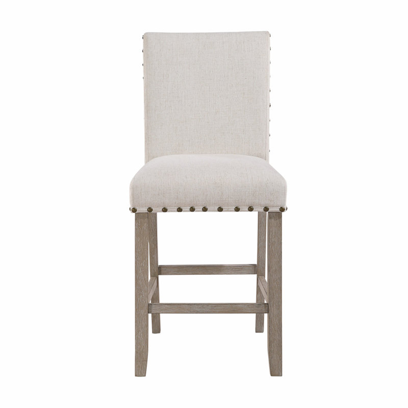 Tabouret de bar Marian (ensemble de 2) , Siège beige / structure naturelle