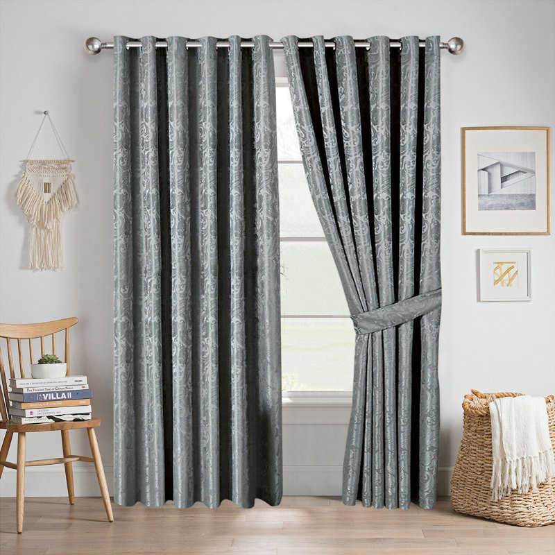 Cardinale Semi Sheer Curtain Pair, Silver, 23 x 54 cm