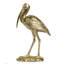Figurine grue en or 15,9 po, statue d'oiseau debout élégante avec base texturée, sculpture décorative pour le salon, la chambre à coucher et le vestibule