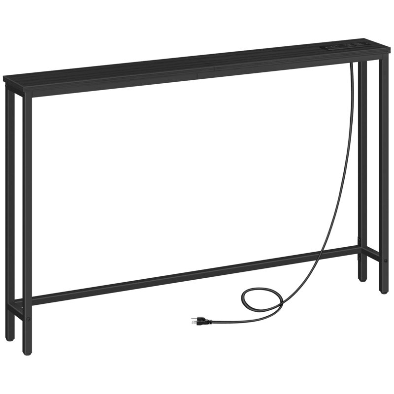 Corkhill 47.2'' Console Table with Power Outlets, Black