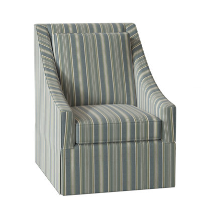 Teagan Upholstered Slipcovered Swivel Armchair by Braxton Culler