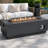 48'' Rectangular Propane Fire Pit Table – 50,000 BTU, Hidden Tank Storage, Lava Rocks & Removable Lid, Grey