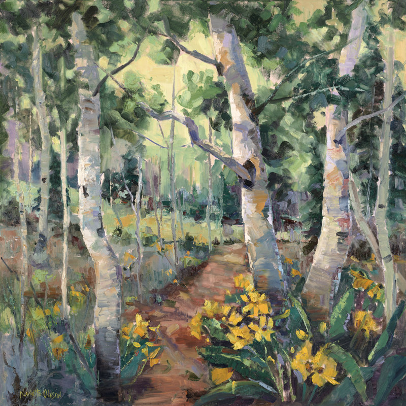 Four Seasons Aspens II by Nanette Oleson - Wrapped Canvas Painting, 76cm H x 76cm W